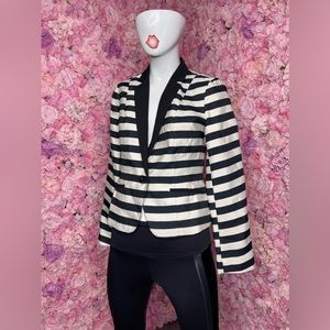 Worthington PS Petite Stripe Black White Tuxedo Blazer